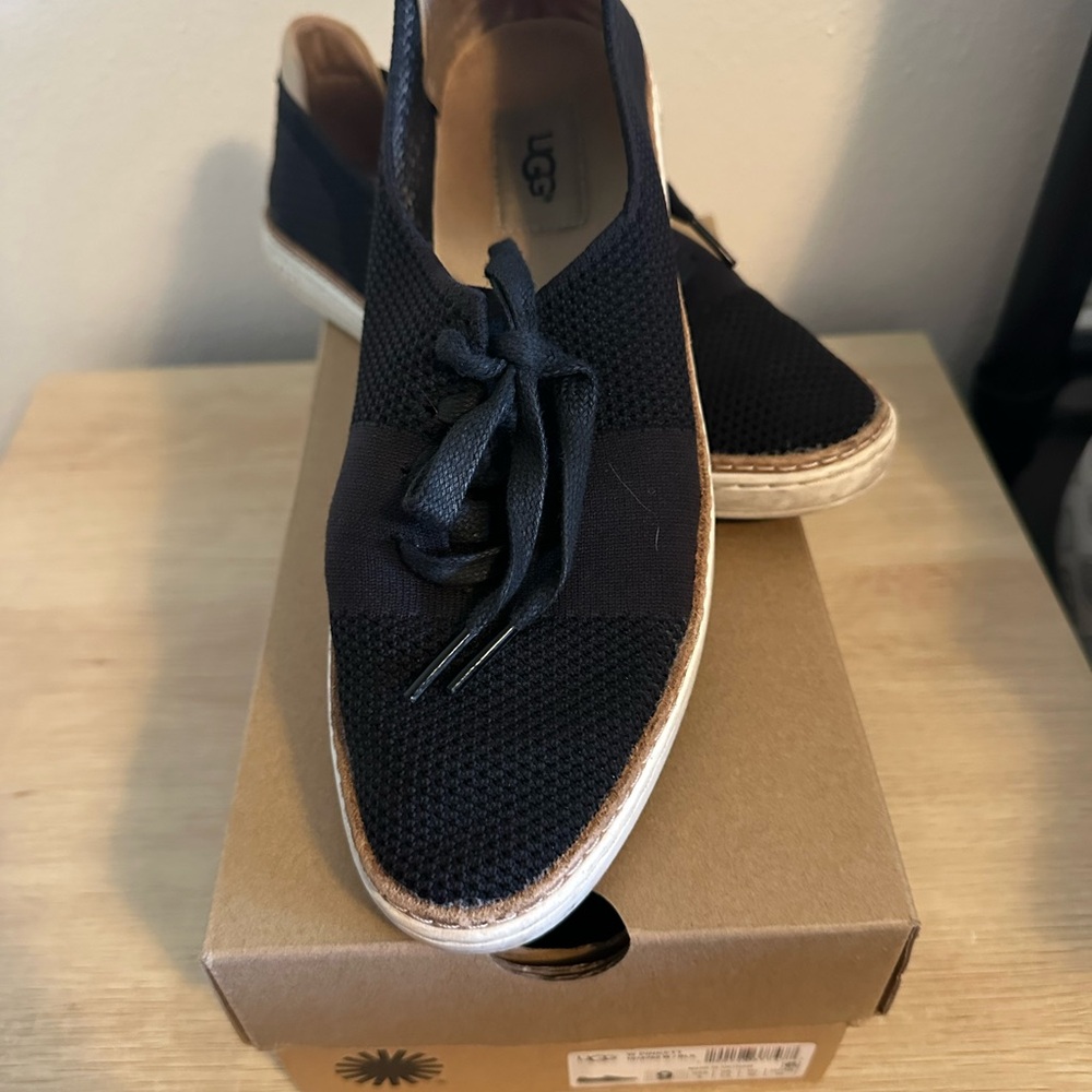 UGG Men's Black Knit Loafers